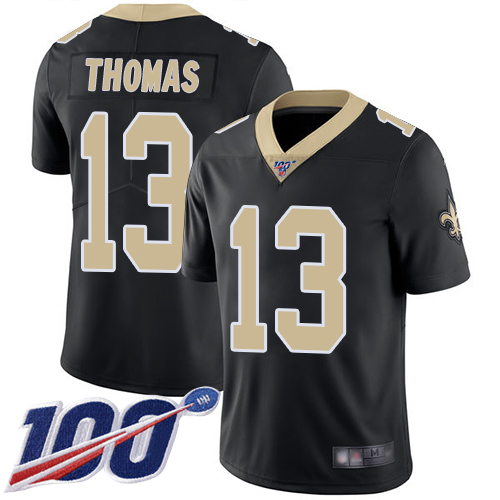 New Orleans Saints #13 Michael Thomas Black Team Color Men's Stitched NFL 100th Season Vapor Limited Jersey