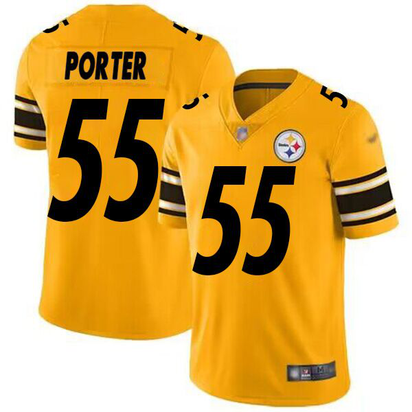 Men's Pittsburgh Steelers #55 Joey Porter Gold Stitched NFL Vapor Limited Jersey