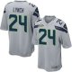 Seattle Seahawks Super Bowl XLVIII #24 Men's Marshawn Lynch Game Alternate Grey Jersey