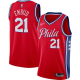 Philadelphia 76ers #21 Joel Embiid Red NBA Swingman Statement Edition 2019/2020 Jersey