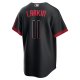 Men's Cincinnati Reds Barry Larkin Nike Black City Connect Replica Player Jersey