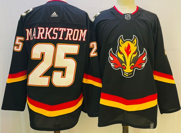 Men's #25 Jacob Markstrom Calgary Flames Black NHL Jersey