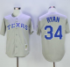 Mitchell And Ness Texas Rangers #34 Nolan Ryan Stitched Grey Throwback MLB Jersey