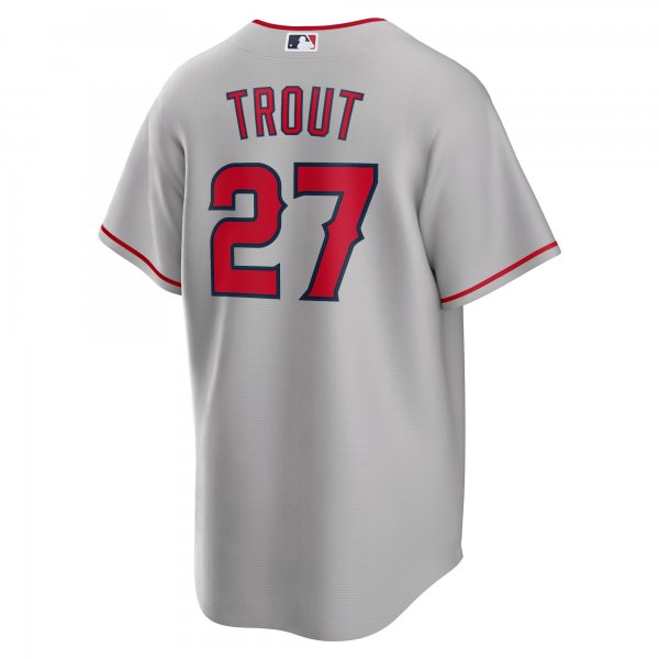 Men's Los Angeles Angels Mike Trout Nike Silver Road Replica Player Name Jersey