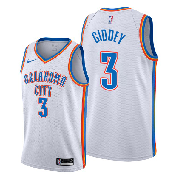 Men's Oklahoma City Thunder #3 Josh Giddey 2021 NBA Draft White Jersey