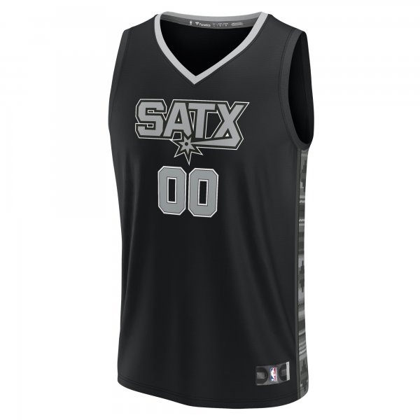 Men's San Antonio Spurs  Fanatics Black  Fast Break Custom Replica Jersey - Statement Edition