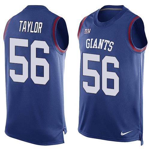 Nike New York Giants #56 Lawrence Taylor Royal Blue Team Color Men's Stitched NFL Limited Tank Top Jersey