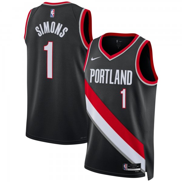 Unisex Portland Trail Blazers Anfernee Simons Nike Black Swingman Jersey - Icon Edition