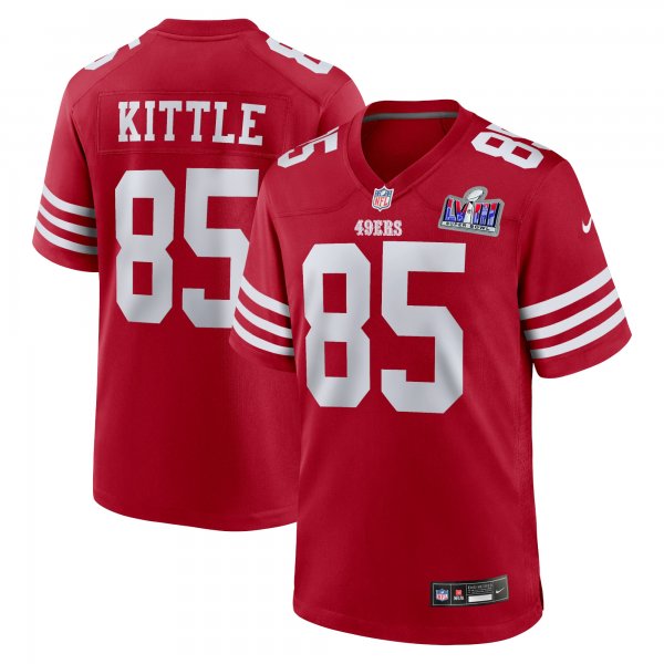 Men's San Francisco 49ers George Kittle Nike Scarlet Super Bowl LVIII Game Jersey