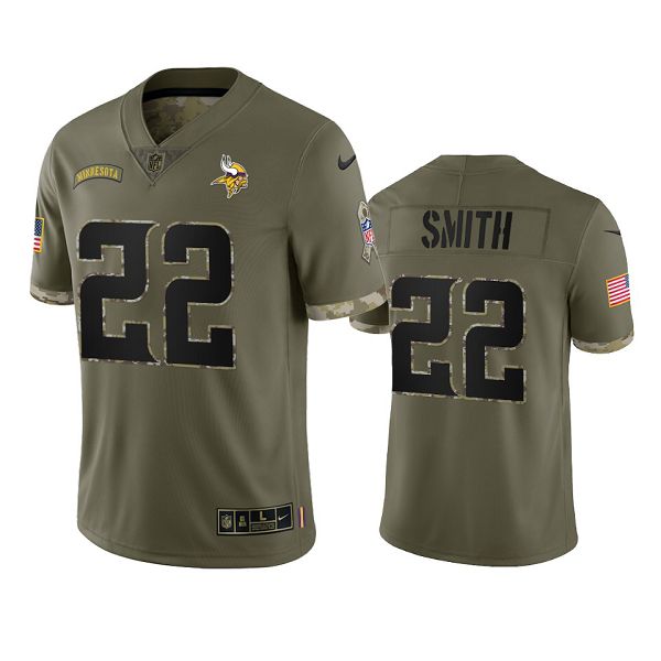 Minnesota Vikings Harrison Smith Olive 2022 Salute To Service Limited Jersey #22