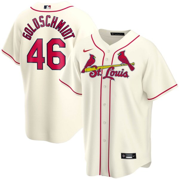 Men's Nike St. Louis Cardinals #46 Paul Goldschmidt Cream Alternate 2020 MLB Jersey