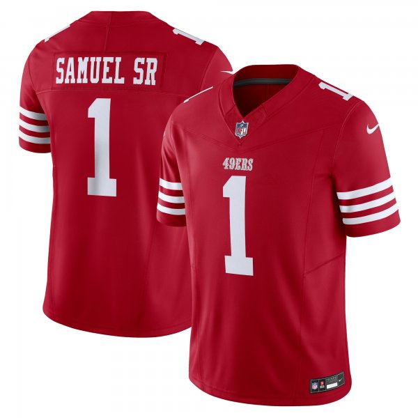 Men's San Francisco 49ers #1 Deebo Samuel Sr Nike Scarlet Vapor F.U.S.E. Limited Jersey