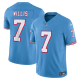 Men's Tennessee Titans #7 Malik Willis Nike Light Blue Oilers Throwback Vapor F.U.S.E. Limited Jersey