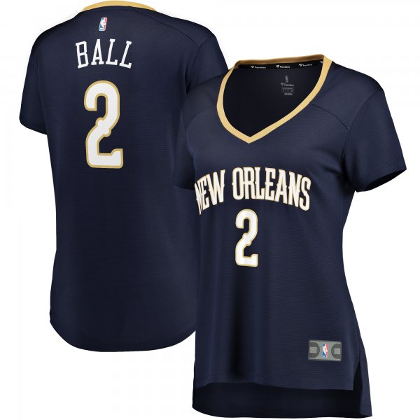 Women's New Orleans Pelicans Lonzo Ball Fanatics Navy Fast Break Replica Jersey - Icon Edition