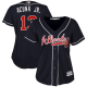 Atlanta Braves #13 Ronald Acuna Jr. Navy Blue Alternate Women's Stitched MLB Jersey