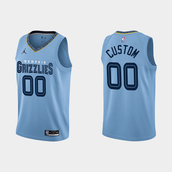 Men's Memphis Grizzlies #00 Custom 2022-23 Statement Edition Blue NBA Jersey