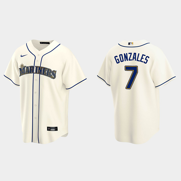 Men's Seattle Mariners #7 Marco Gonzales Alternate Cream MLB Jersey