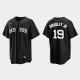 Men's Boston Red Sox #19 Jackie Bradley Jr. Cool Base Official MLB Jersey - Black White