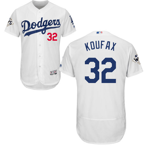 Los Angeles Dodgers #32 Sandy Koufax White Flexbase Collection 2017 World Series Bound Stitched MLB Jersey