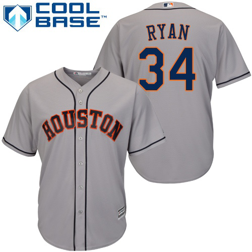 Houston Astros #34 Nolan Ryan Grey New Cool Base Stitched MLB Jersey