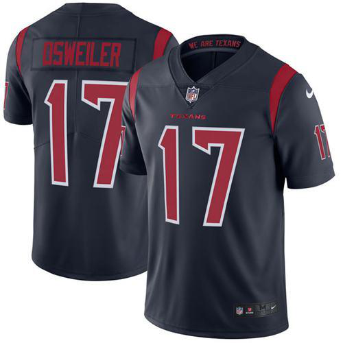 Nike Houston Texans #17 Brock Osweiler Navy Blue Men's Stitched NFL Limited New Color Rush Jersey