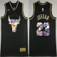 Men's Chicago Bulls #23 Michael Jordan 2021/22 Black Golden Edition 75th Anniversary Diamond Logo Stitched NBA Jersey