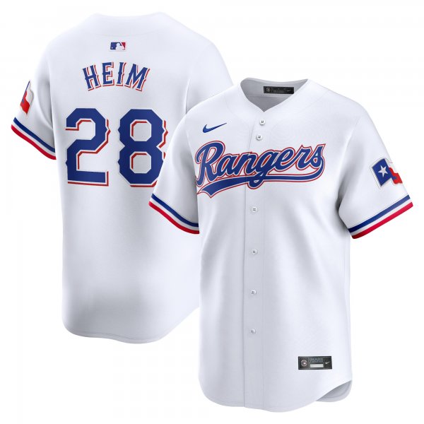 Men's Texas Rangers #28 Jonah Heim Nike White Home Limited Player Jersey