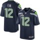 Seattle Seahawks Super Bowl XLVIII Men's 12th Fan Limited Home Steel Blue Jersey