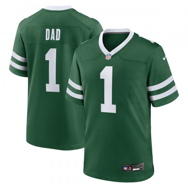 Men's New York Jets  Nike Legacy Green #1 Dad Game Jersey