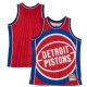 Men's Detroit Pistons  Mitchell & Ness Red Hardwood Classics Blown Out Fashion Jersey