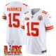 Youth Kansas City Chiefs #15 Patrick Mahomes White Super Bowl LIX F.U.S.E. Vapor Limited Stitched Jersey