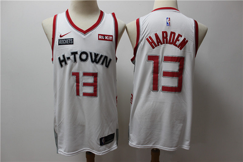 Men's Nike Houston Rockets #13 James Harden 2019-20 City Edition White Jersey