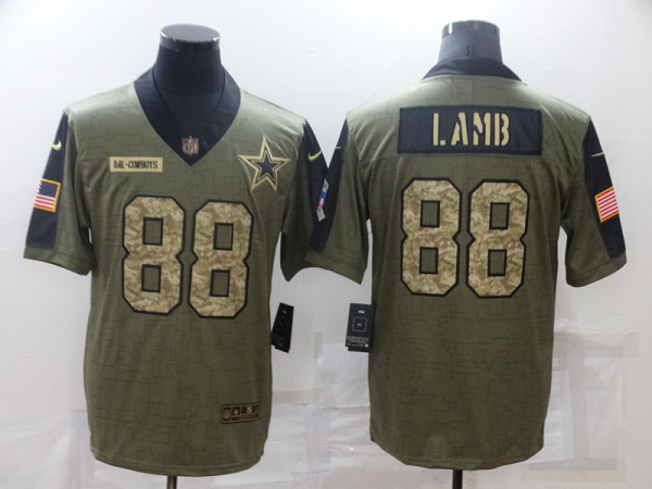 Dallas Cowboys CeeDee Lamb Olive 2021 Salute To Service Limited Men's NFL Jersey