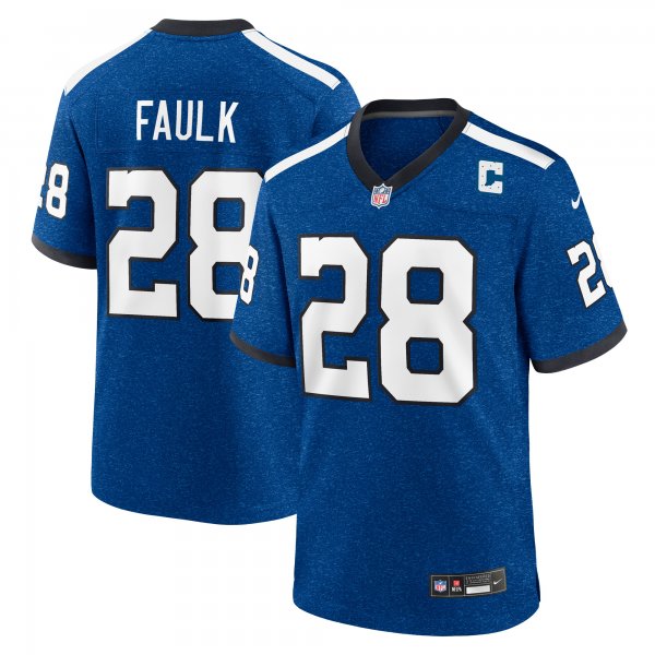 Men's Indianapolis Colts Marshall Faulk Nike Royal Indiana Nights Alternate Game Jersey