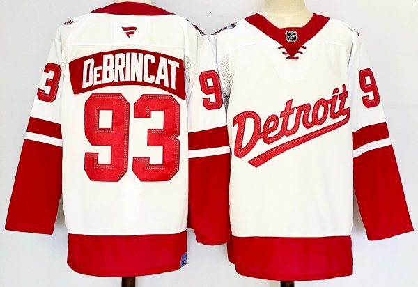 Men's #93 Alex DeBrincat White Detroit Red Wings 2025 Stadium Series Premium Player Jersey