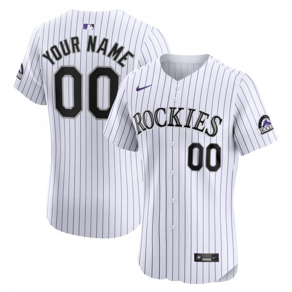 Men's Colorado Rockies Nike White Home Elite Custom Jersey