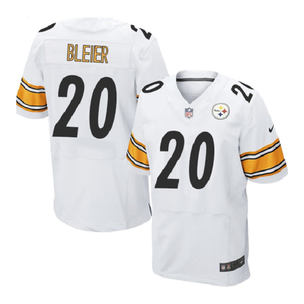 Men's Pittsburgh Steelers #20 Rocky Bleier White NFL Elite Jersey