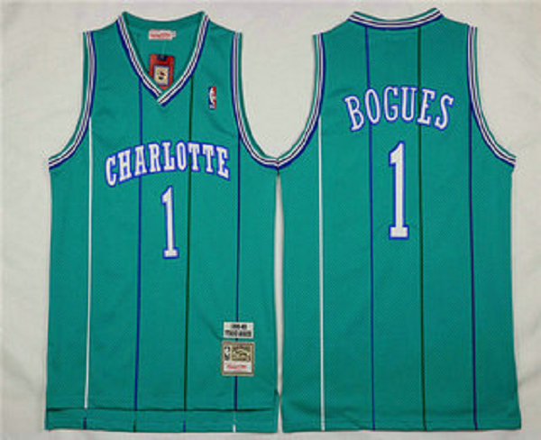 Men's Charlotte Hornets #1 Muggsy Bogues 1992-93 Blue Hardwood Classics Soul Swingman Throwback Jersey