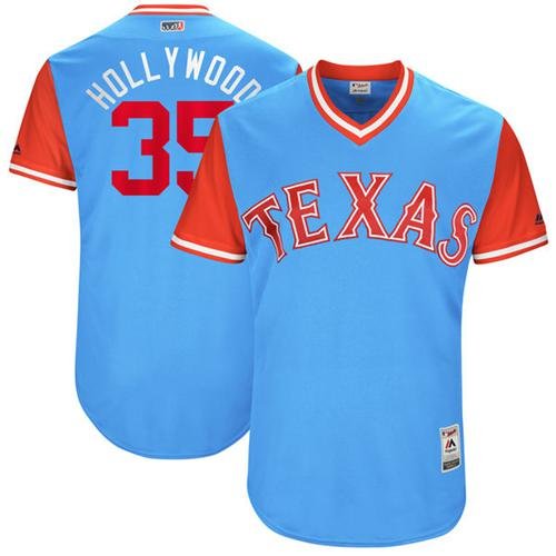 Texas Rangers #35 Cole Hamels Light Blue Hollywood" Players Weekend Stitched MLB Jersey"