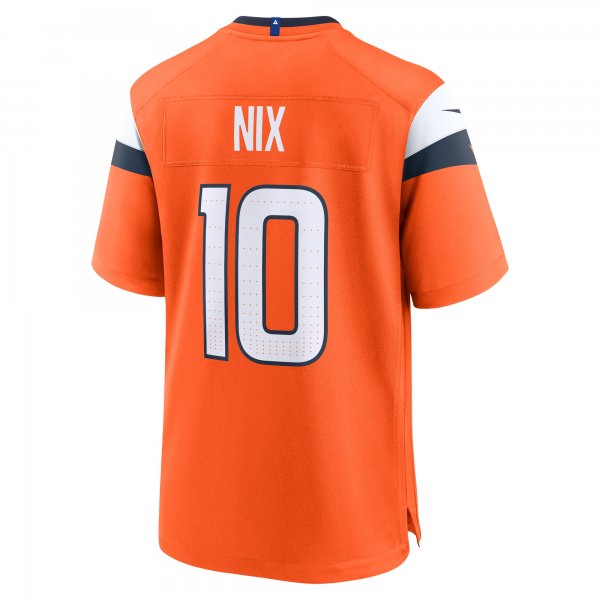 Men's Denver Broncos Bo Nix Nike Orange 2024 NFL Draft First Round Pick Player Game Jersey