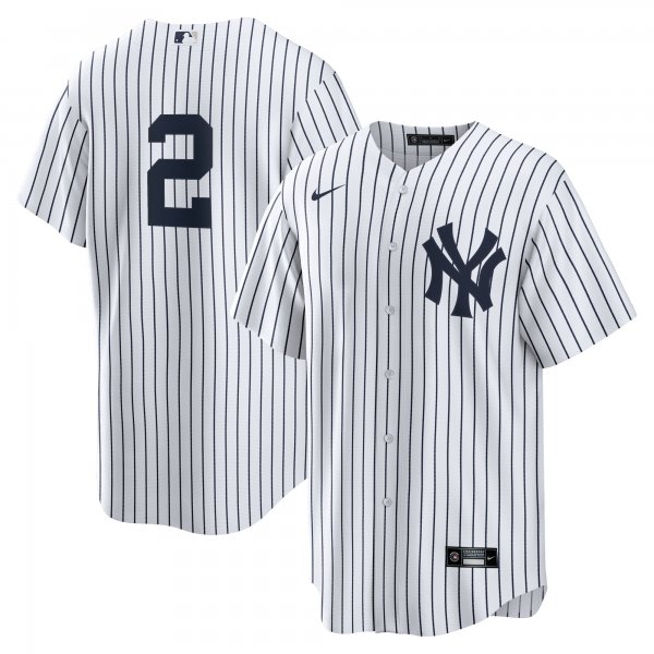 Men's New York Yankees Derek Jeter Nike White/Navy Replica Jersey