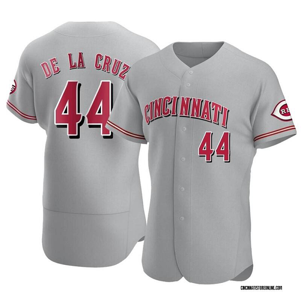 Men's Cincinnati Reds #44 Elly De La Cruz Gray Flex Base Stitched Baseball Jersey