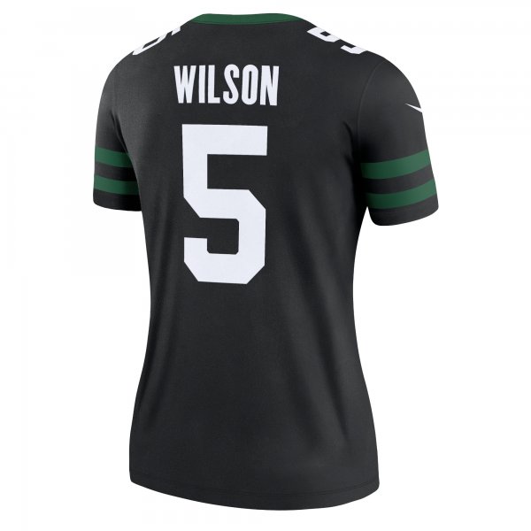 Women's New York Jets Garrett Wilson Nike Legacy Black Alternate Legend Jersey