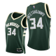 Men's Milwaukee Bucks #34 Giannis Antetokounmpo 2021-22 Diamond 75th Season Green Icon Edition NBA Jersey