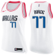 Nike Dallas Mavericks #77 Luka Doncic White/Pink Women's NBA Swingman Fashion Jersey