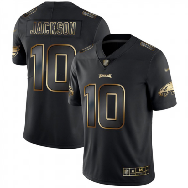 Philadelphia Eagles #10 DeSean Jackson Black/Gold Men's Stitched NFL Vapor Untouchable Limited Jersey