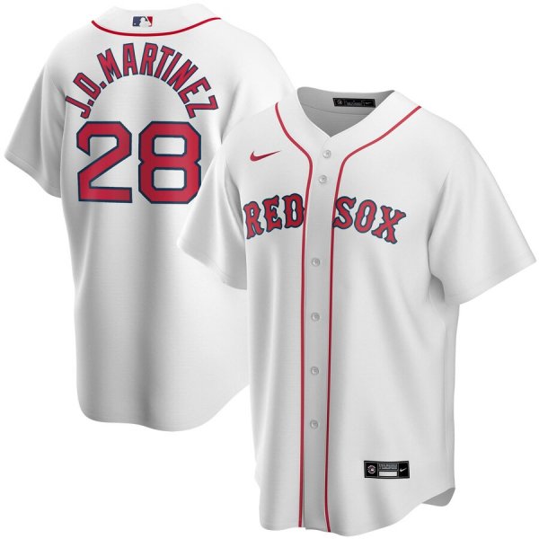 Men's Nike Boston Red Sox #28 J.D. Martinez White Home 2020 MLB Jersey