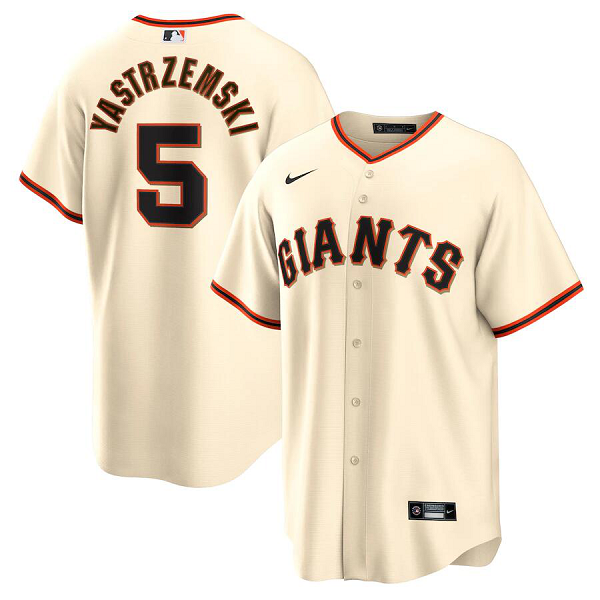 Men's San Francisco Giants #5 Mike Yastrzemski Nike Home Player Cream Jersey