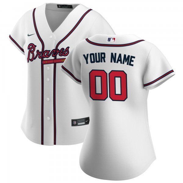 Women's Atlanta Braves Nike White Home Replica Custom Jersey