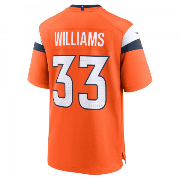 Men's Denver Broncos Javonte Williams Nike Orange Game Jersey